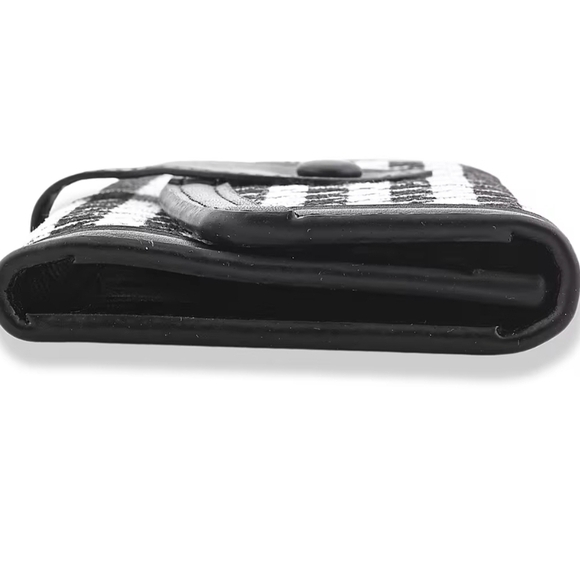 BY:KY Black Houndstooth Pattern Faux Leather Wallet, Factory Sealed - Picture 4 of 6